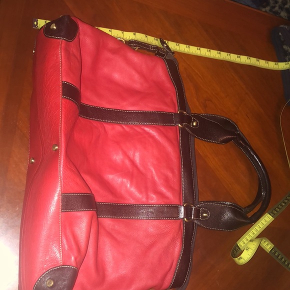 Prwnd Barr+Barr leather red and brown weekender bag - Picture 8 of 13